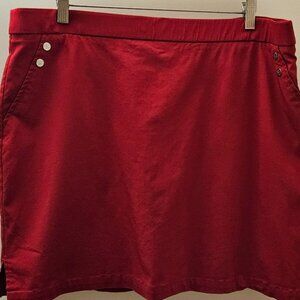 Rafaella Red size XXL Skort with Stainless Steel Rivets Pickleball, Golf, Tennis